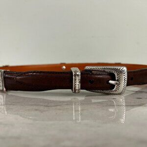 EUC Brighton Leather Cowhide Patchwork Belt